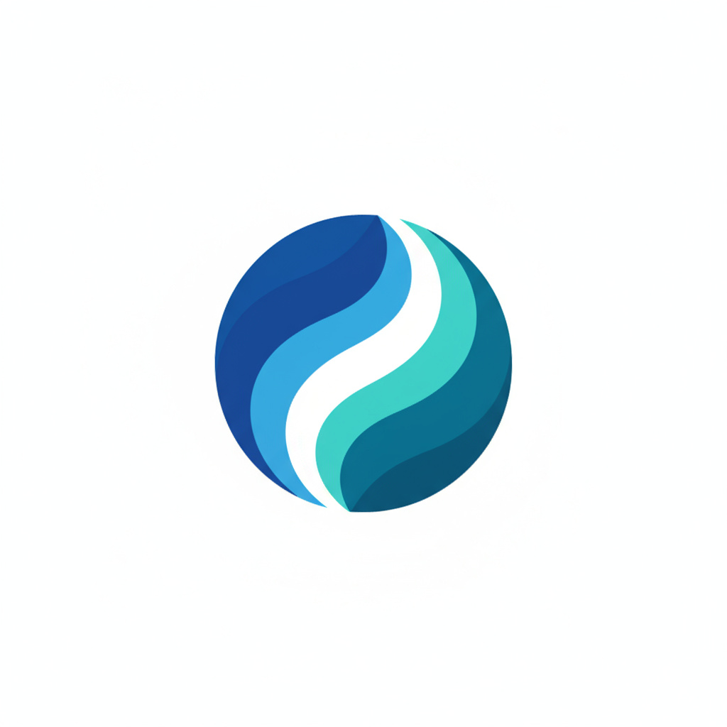 PearlClean abstract circular wave logomark